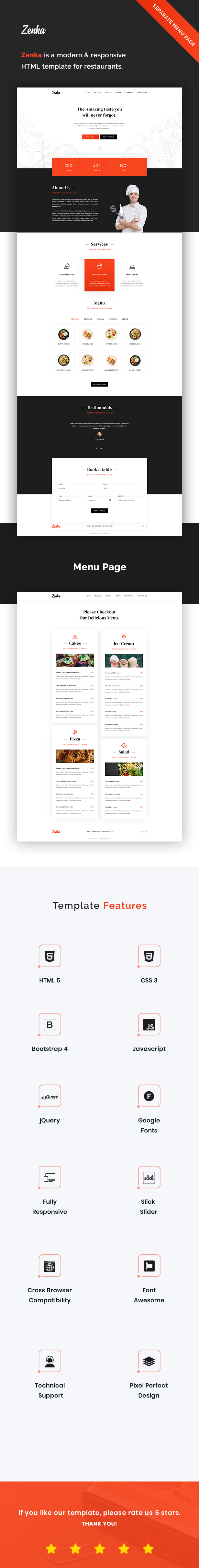 Zenka - Responsive Restaurant HTML Template - 1